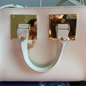 Sophie Hulme Albion Tote mini in cream with gold hardwear